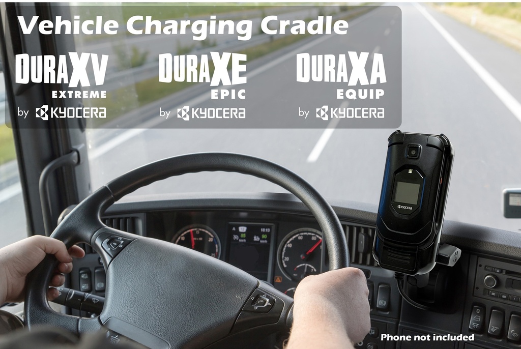 Kyocera DuraXV Extreme/DuraXE Epic/DuraXA Equip Vehicle Charging Cradle by AdvanceTec AT6773A