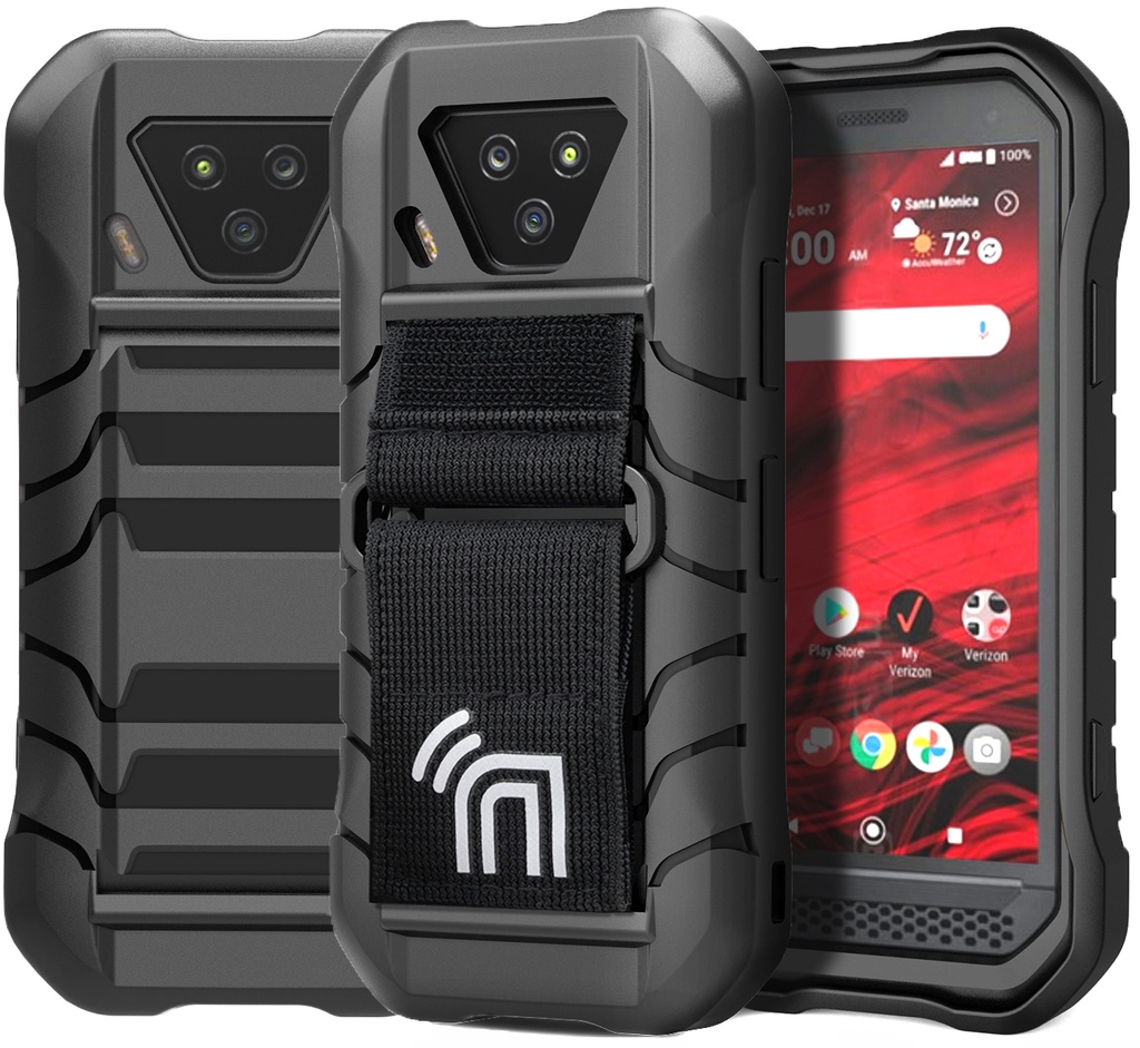 Tactical Hand Strap Rugged Case Cover for Kyocera DuraForce Ultra 5G by Naked Cell Phone E7110-HANDY-V2