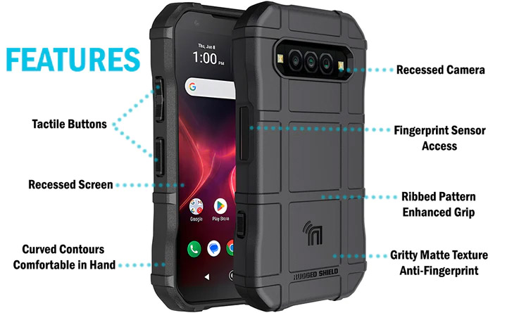 Kyocera DuraForce PRO 3 Special Ops Tactical Rugged Shield Case Grip Cover by Naked Cell Phone E7200-RS