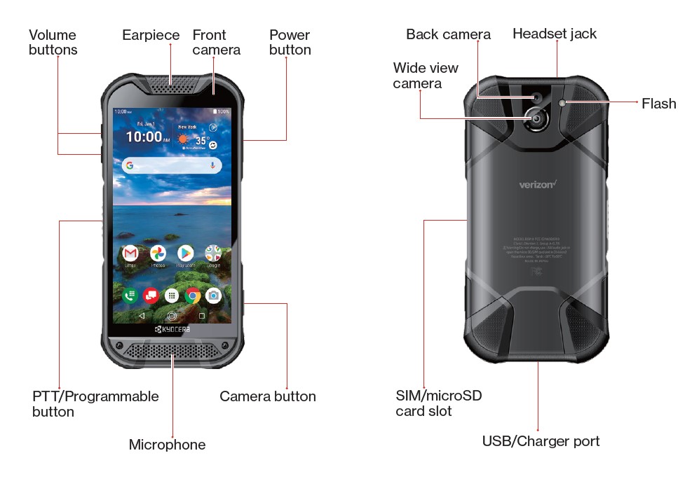 Kyocera E6910 DuraForce PRO 2 Verizon | Waterproof, Drop Proof, and HazLoc Certified (Remanufactured Like New by Kyocera with 1-year Warranty)
