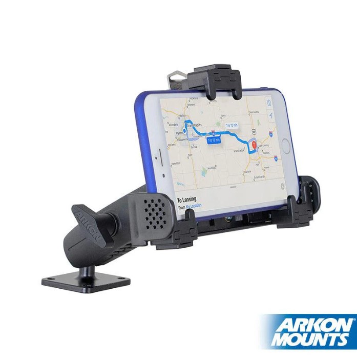 LockVise™ Locking Phone Mount with 2.75" Arm and Metal AMPS Drill Base by Arkon Mounts SM9RMSAMPS