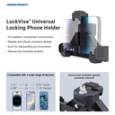 LockVise™ Locking Phone Mount with 2.75" Arm and Metal AMPS Drill Base by Arkon Mounts SM9RMSAMPS
