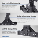 LockVise™ Locking Phone Mount with 2.75" Arm and Metal AMPS Drill Base by Arkon Mounts SM9RMSAMPS