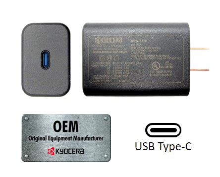 Kyocera SCP-53ADT Single USB Type-C Power Delivery (PD) 3.0 Wall AC Adapter
