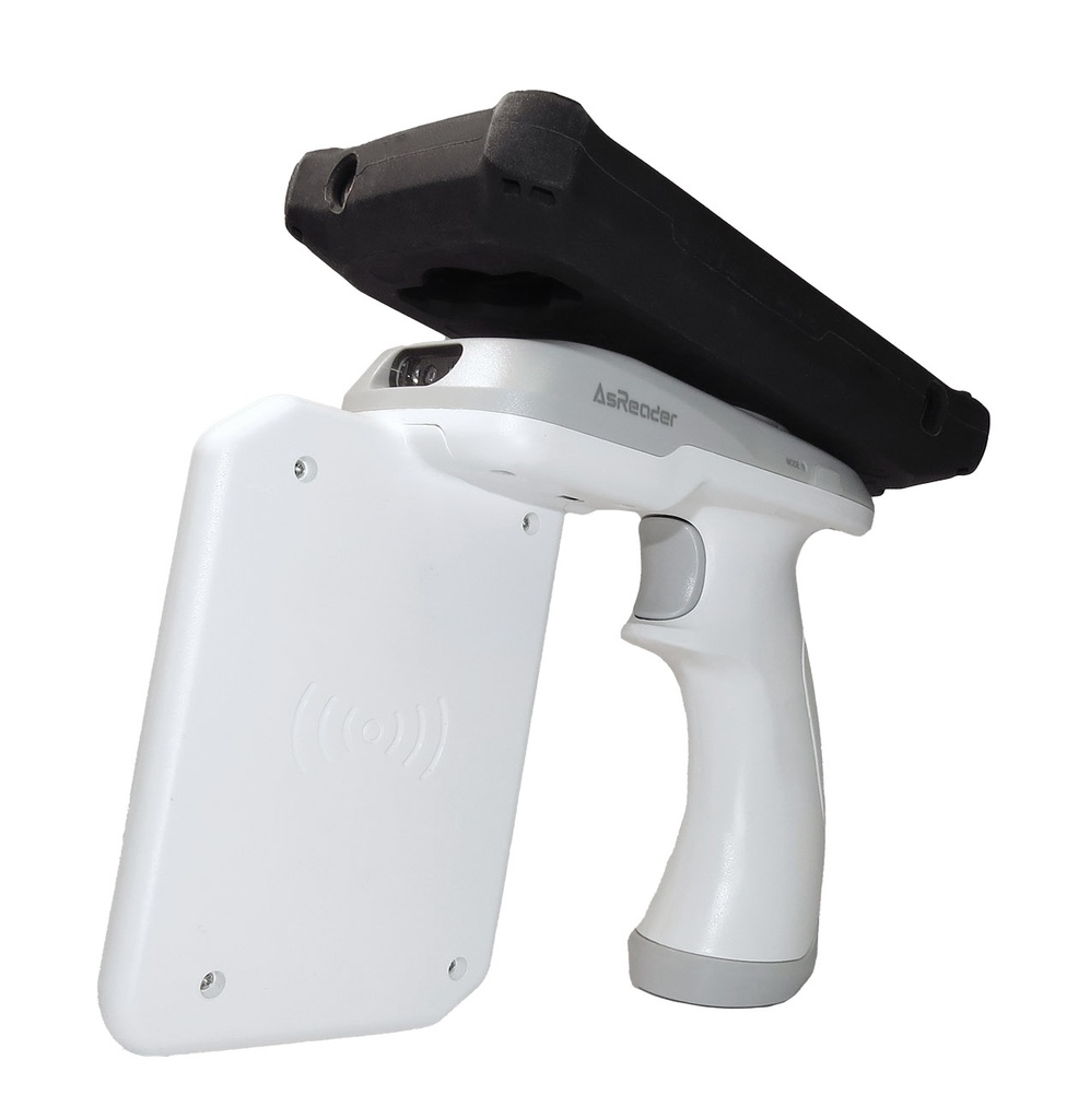 ASR-L251G-23 Gun-Type UHF RFID Reader/Writer 1D/2D Barcode Scanner with Case for Kyocera E7200 DuraForce PRO 3 (Bundle) by AsReader ASR-KDFP3-L251G-BND