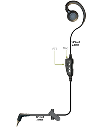 [CURL-KY] CURL Single-Wire PTT Earpiece Kit (5-pole connection) for Kyocera by Klein Electronics CURL-KY