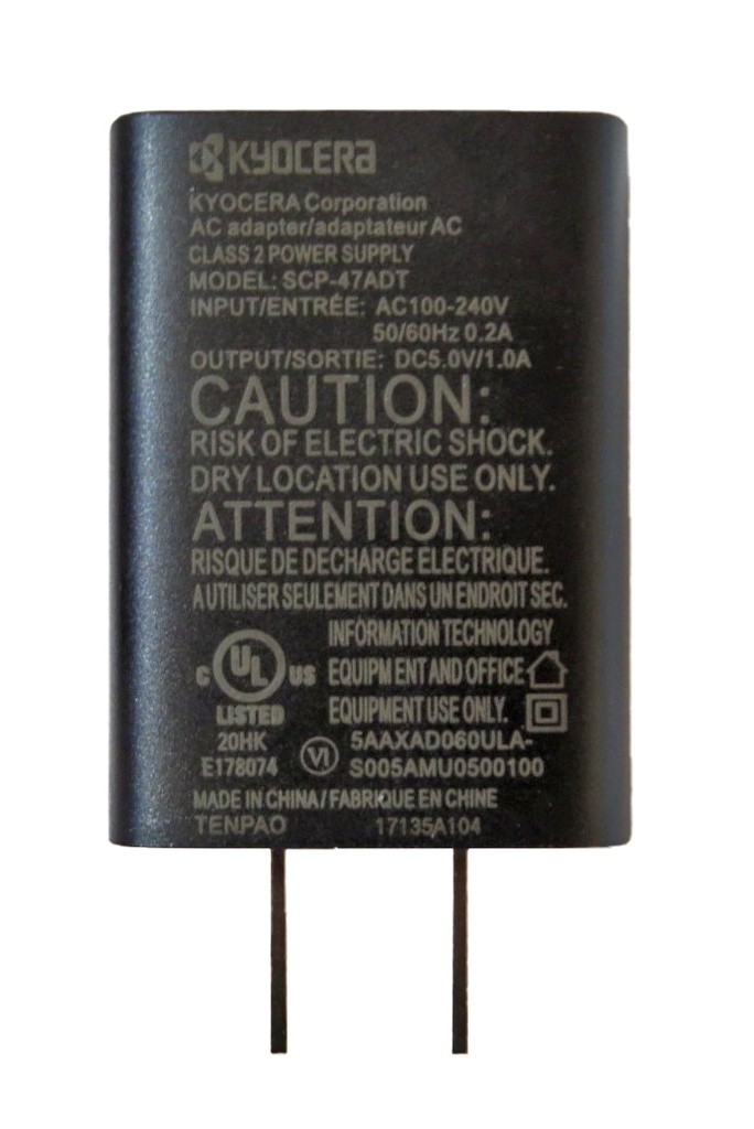 Kyocera Single USB Type-A 5V/1A Wall Adapter by Kyocera SCP-47ADT