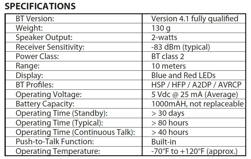 Wireless Bluetooth PTT Remote Speaker Microphone (RSM) with Rotary Volume Control by Pryme Radio BTH-550-MAX