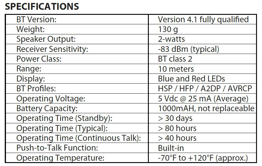 Wireless Bluetooth PTT Remote Speaker Microphone (RSM) with Rotary Volume Control by Pryme Radio BTH-550-MAX