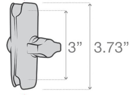 RAM® Double Socket Arm with Diamond Plate - B Size Medium (components) by RAM Mounts RAM-B-103-238U(components)