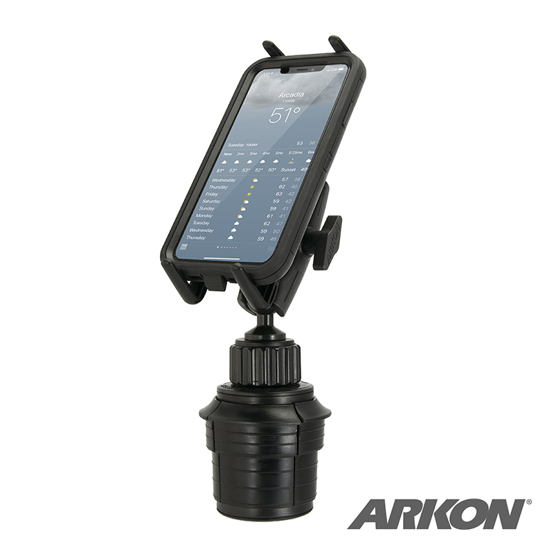 Slim-Grip Robust Universal Adjustable Car Cup Holder Phone Mount by Arkon SM6RM023