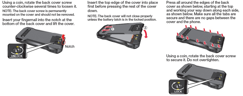 Kyocera 6200004359 Battery Back Cover with integrated Qi Wireless Charging Antenna