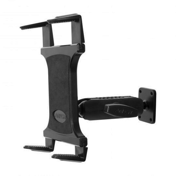 Slim-Grip Heavy-Duty Adjustable Tablet Holder with Drill Base Mount by Arkon TABRMAMPS-MET