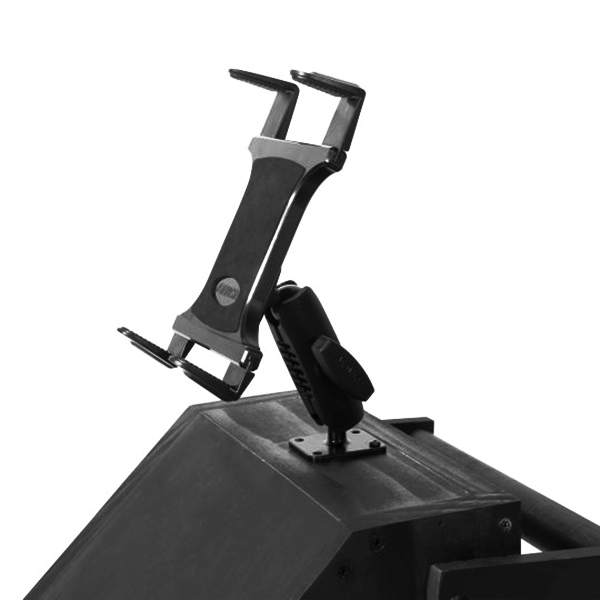 Slim-Grip Heavy-Duty Adjustable Tablet Holder with Drill Base Mount by Arkon TABRMAMPS-MET