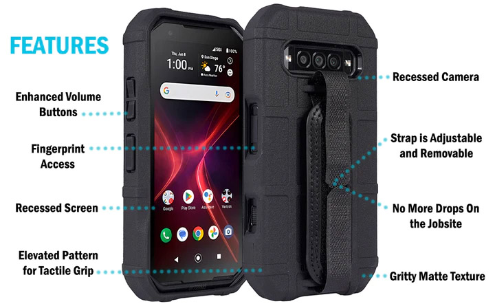 Kyocera DuraForce PRO 3 Special Ops Tactical Rugged Shield Case + Hand Strap by Naked Cell Phone E7200-HANDY