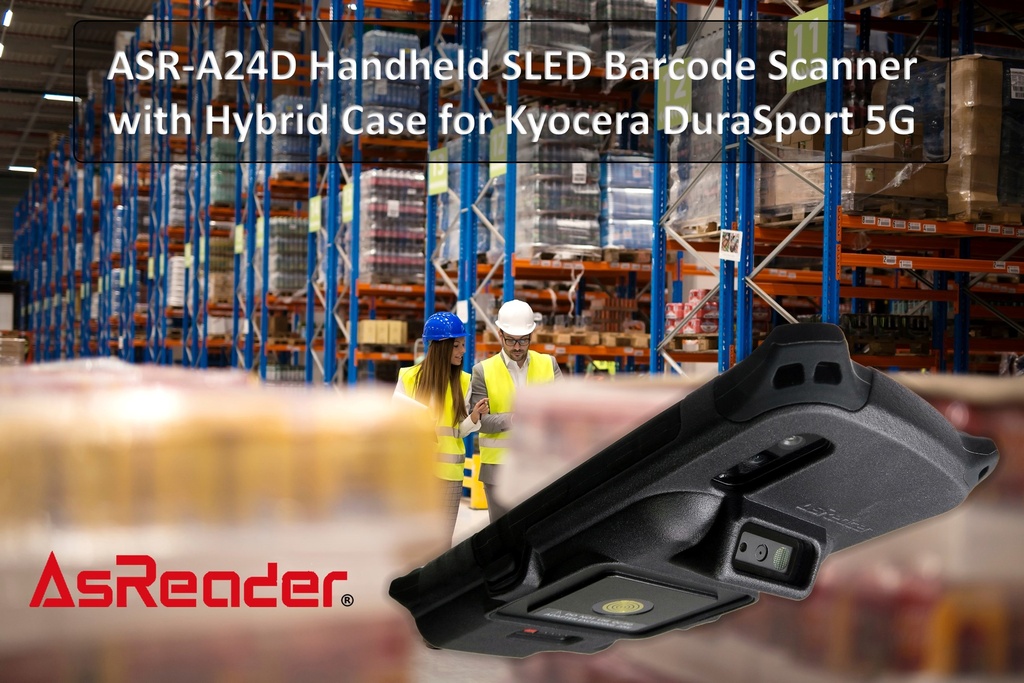 ASR-A24D Handheld SLED-Type 2D/1D/OCR Barcode Scanner with Case for Kyocera C6930 DuraSport (Bundle) by AsReader ASR-KDS-A24D-BND