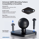 Diamond-Shaped Metal 25mm (1 inch) Ball to 2-Hole AMPS Compatible Adapter by Arkon Mounts APD2MAMPS25