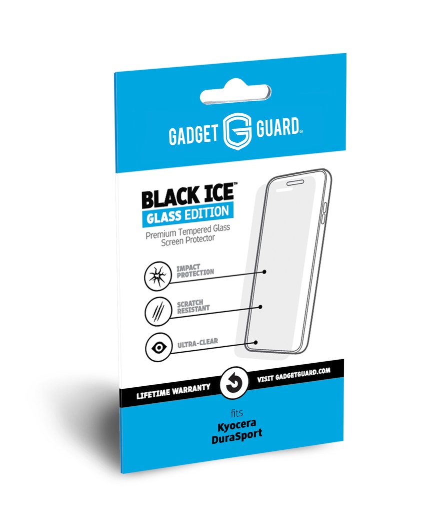 Kyocera DuraSport 5G Black Ice Premium Tempered Glass Screen Protector (without guides) by Gadget Guard   GGGLASS208KY01A