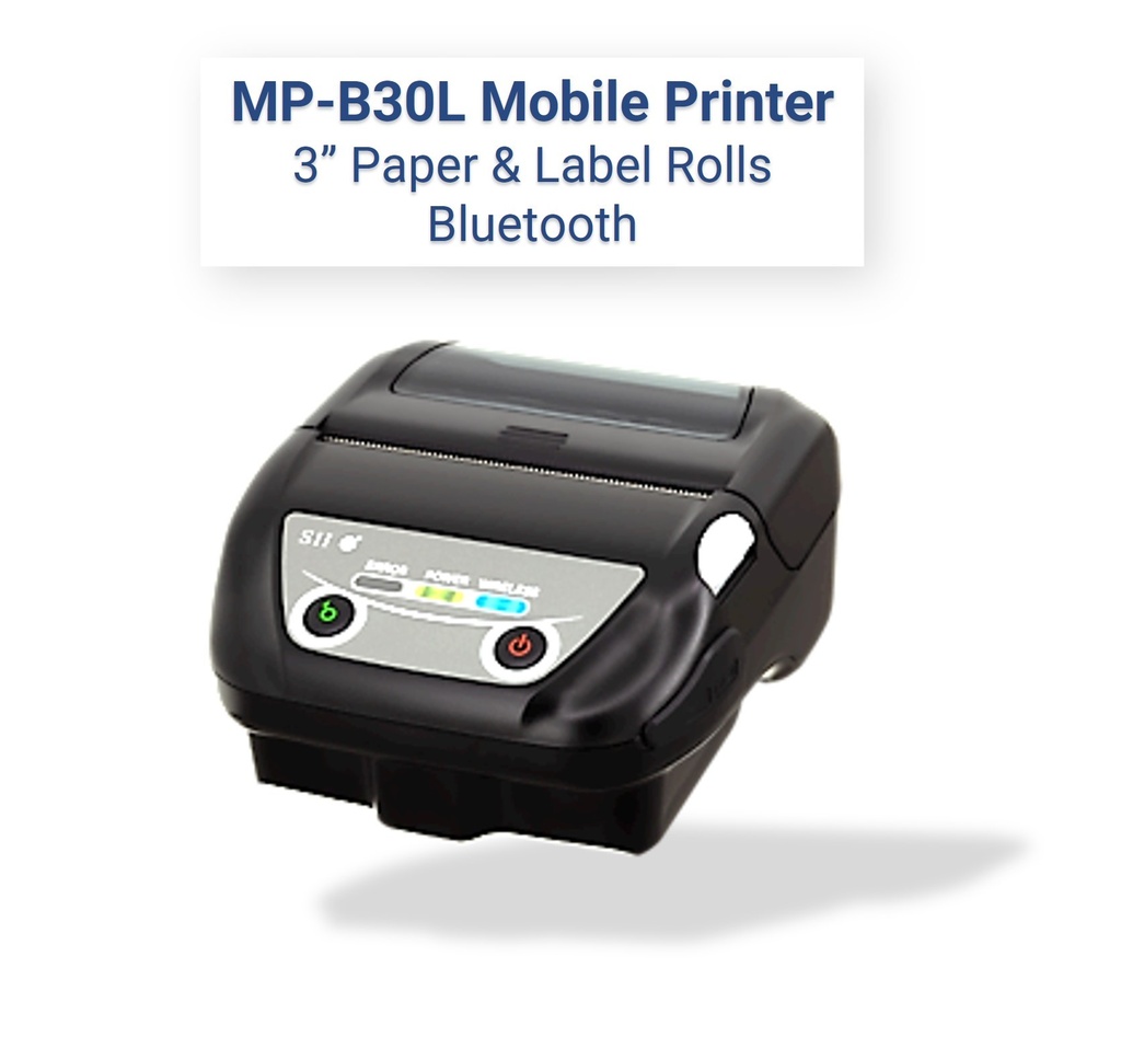 MP-B30L Rugged Bluetooth Mobile Thermal Paper/Label Printer Kit (up to 3" roll width) by Seiko Instruments MP-B30L-B46JK1-E9