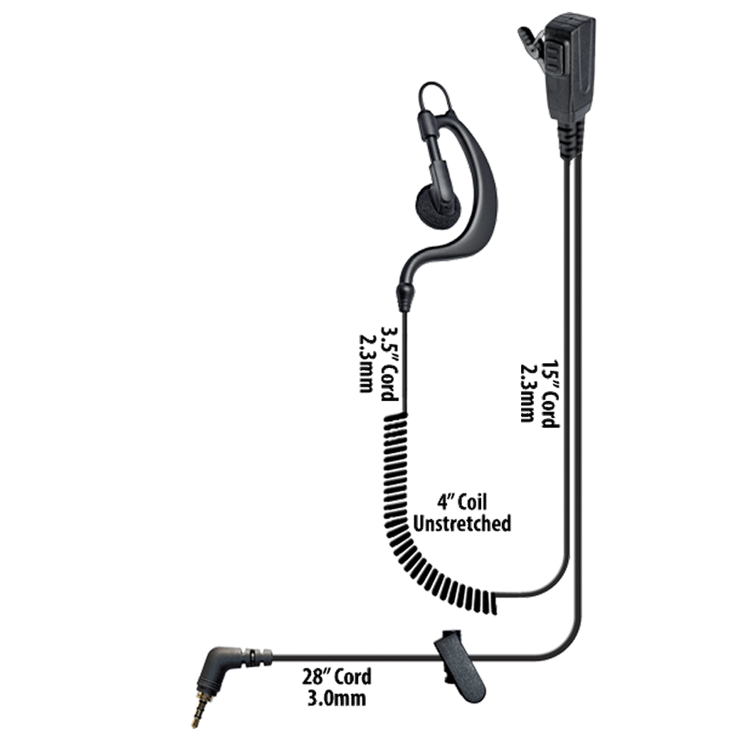 BodyGuard Split-Wire Surveillance PTT C-Ring Earloop Earpiece Kit (5-pole connection) for Kyocera by Klein Electronics BODYGUARD-KY