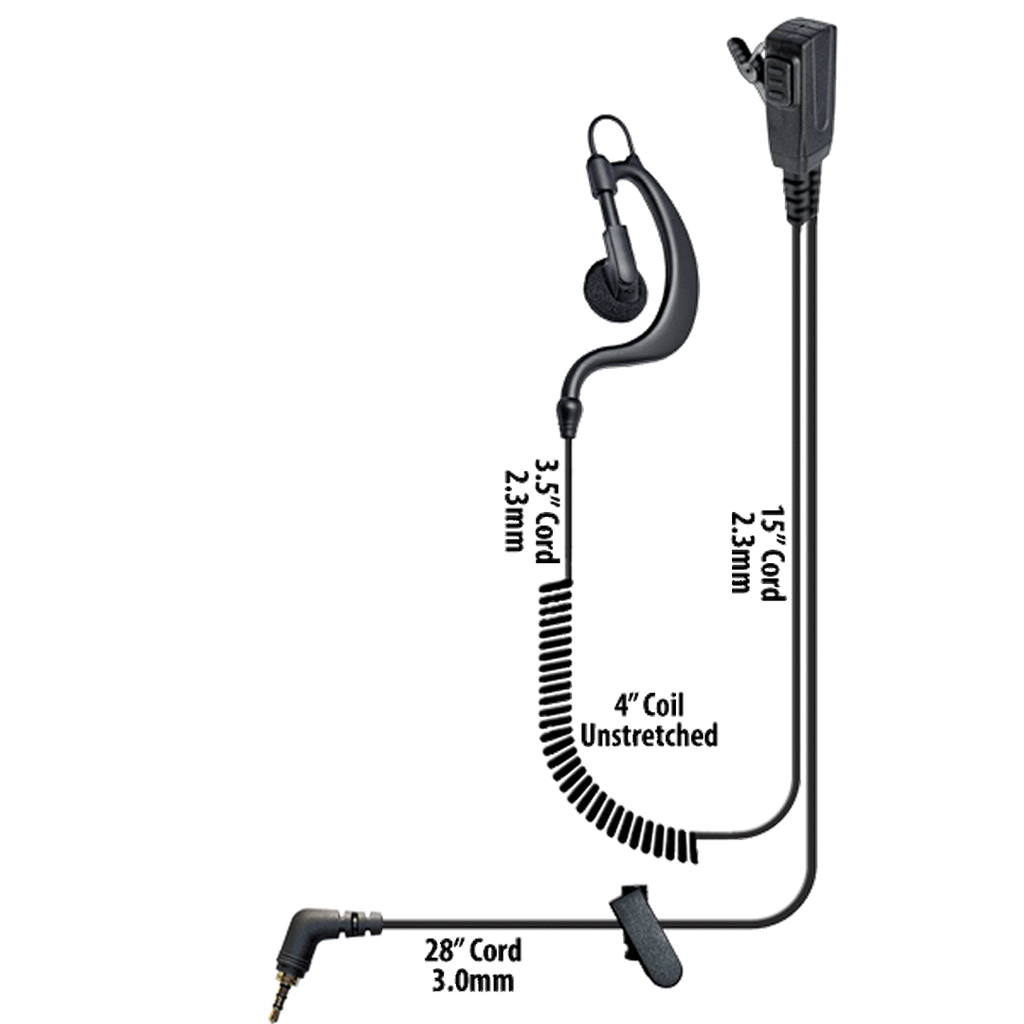 BodyGuard Split-Wire Surveillance PTT C-Ring Earloop Earpiece Kit for Kyocera by Klein Electronics BODYGUARD-KY