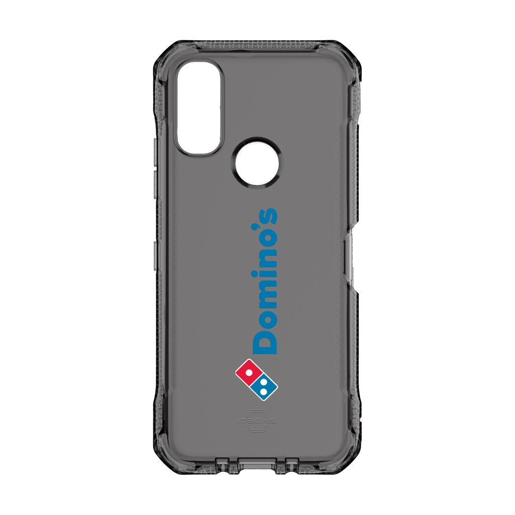 Kyocera DuraSport 5G SPECTRUM//CLEAR ANTIMICROBIAL Case (Domino's Branded/Smoke) by ITSKINS  KZDS-SPECM-SMLO