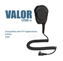 VALOR USB-c PTT Remote Speaker Microphone (RSM) (for PTT apps EsChat &amp; Zello) by Klein Electronics VALOR-USBC-I