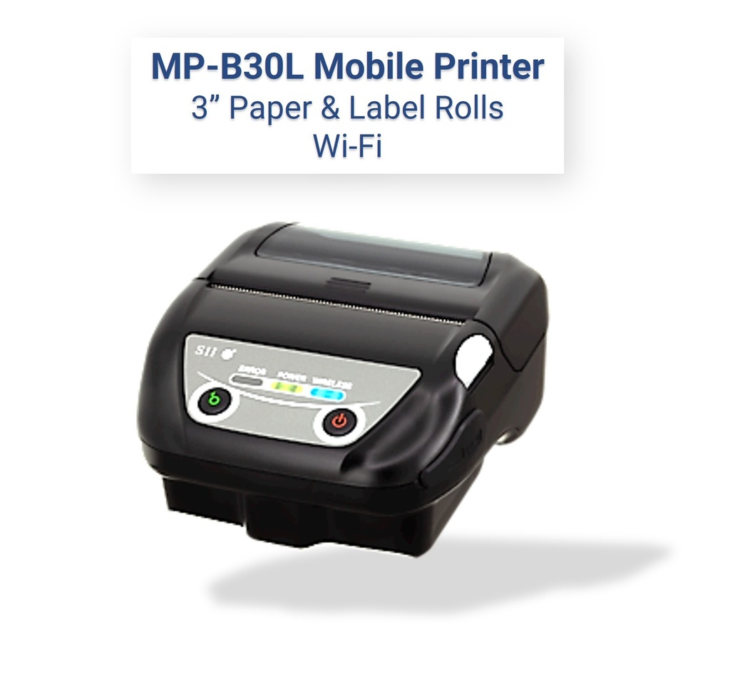 MP-B30L Rugged Wi-Fi Mobile Thermal Paper/Label Printer Kit (up to 3" roll width) by Seiko Instruments MP-B30L-W46JK1U-E9