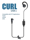 CURL Single-Wire PTT "Over-Ear" Earpiece (USBc Connector)(for PTT apps Tassta, EsChat & Zello) by Klein Electronics CURL-USBC-I