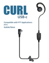 CURL Single-Wire PTT "Over-Ear" Earpiece (USBc Connector)(for PTT apps Verizon PTT+ & Kodiak/Wave) by Klein Electronics CURL-USBC-S