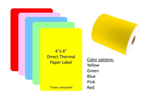 [LBT-4X6] 4" x 6" Color Direct Thermal Label (1-Roll) for Seiko MP-A40 Mobile Printer by Seiko Instruments LBT-4X6