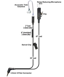 [DIRECTOR-PRO-KY] DIRECTOR-PRO In-Ear 2-Wire Surveillance PTT Earpiece Kit for Kyocera by Klein Electronics DIRECTOR-PRO-KY