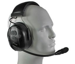 [BTH-800-MAX] Bluetooth Wireless Dual Muff Aviation Style (Over-the-Head) Headset with Boom Mic by PRYME Radio BTH-800-MAX