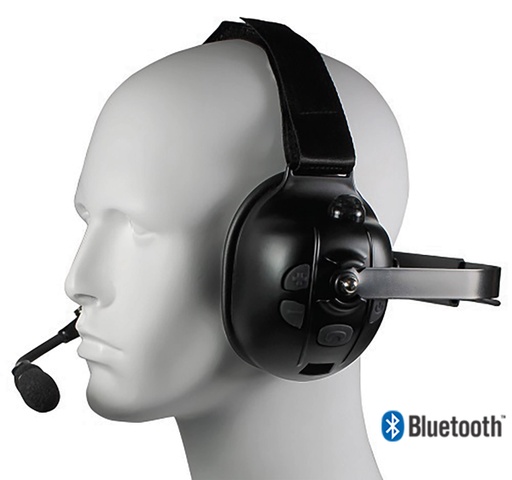 [BTH-900-MAX-EMB] Bluetooth Wireless PTT Dual Muff Racing Style Headset with Boom Mic by PRYME Radio BTH-900-MAX-EMB